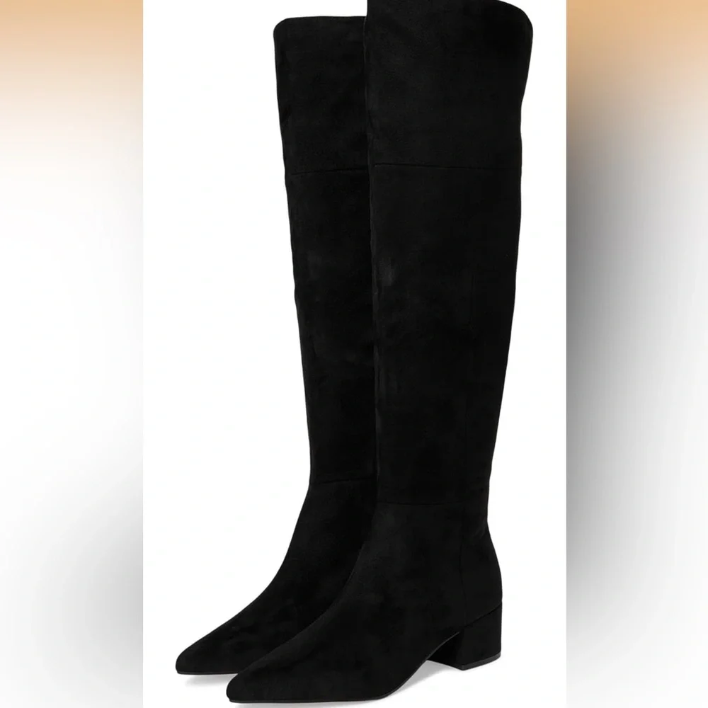 NEW Marc Fisher Women's LTD Lottie Over The Knee Black Suede Dress Boots 5.5 - Picture 5 of 7